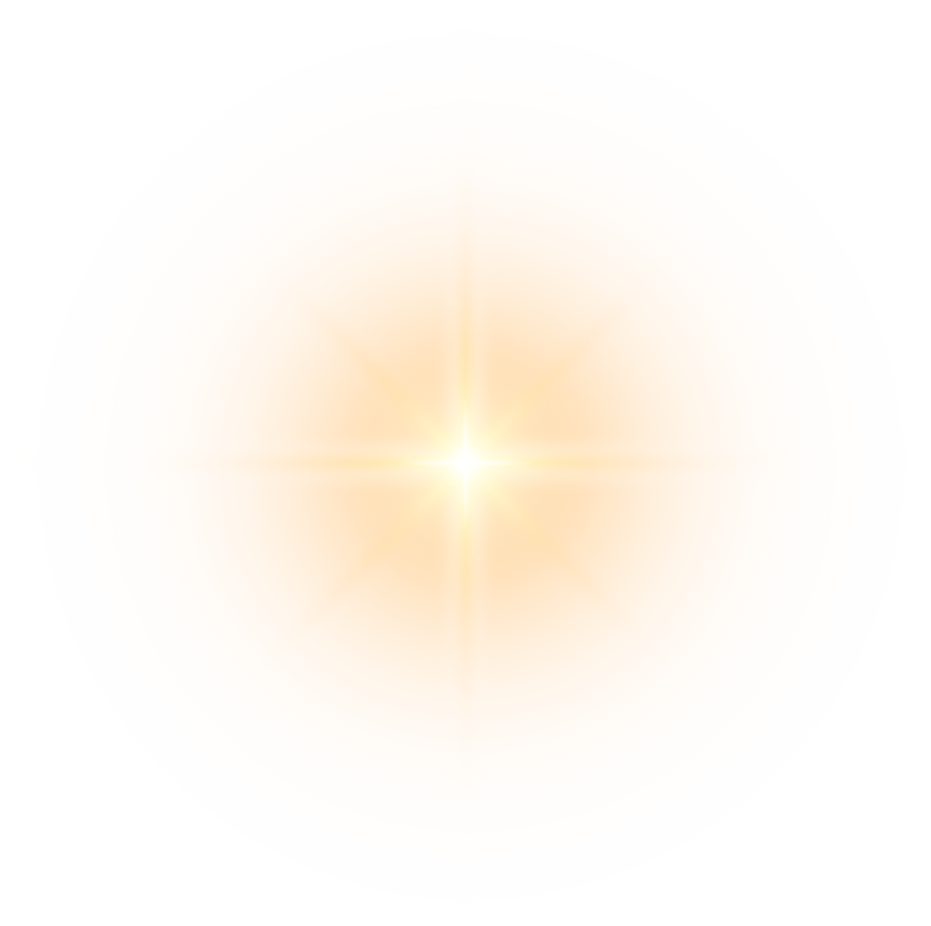 Burst light, shining star on transparent background